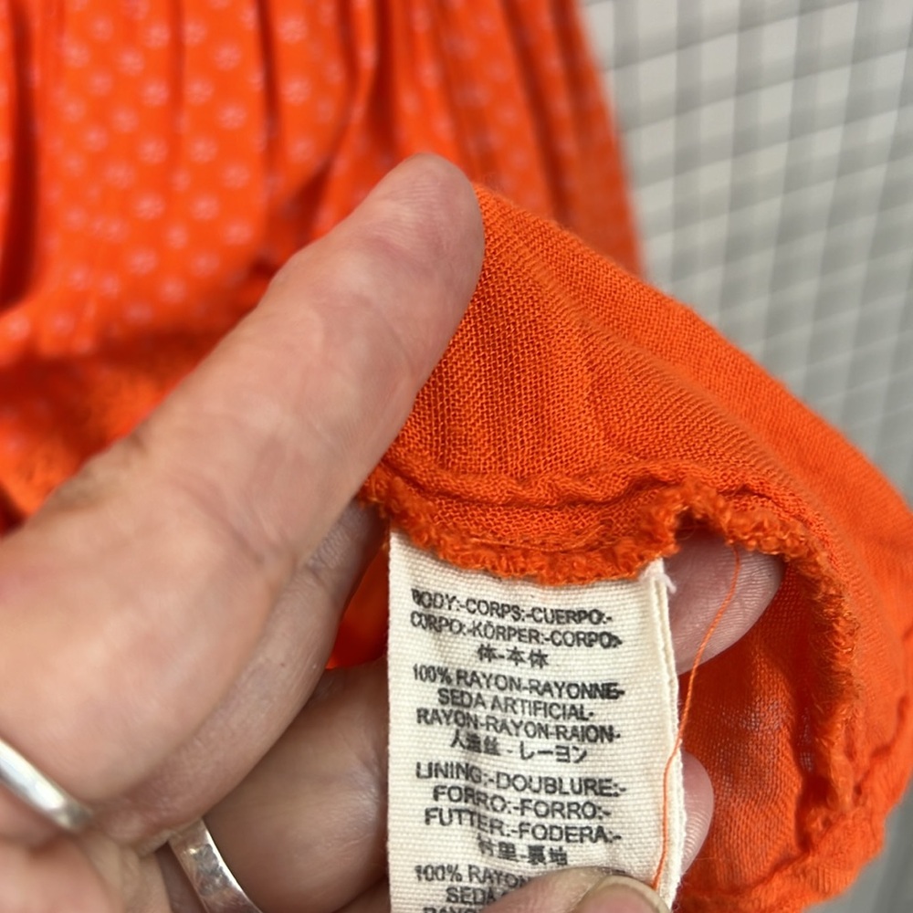 Free People Retro Kitty Crochet Trim Dress Tangerine Orange Small S - Picture 9 of 16